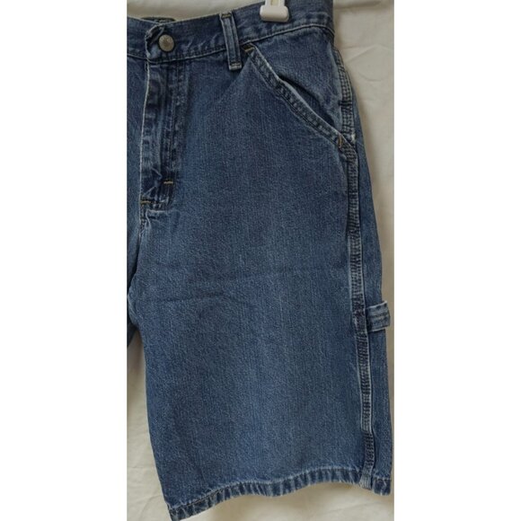 Wrangler Boys 14 Husky Blue Carpenter Jean Denim Jorts Work Utility Shorts 29x11 - Picture 3 of 10